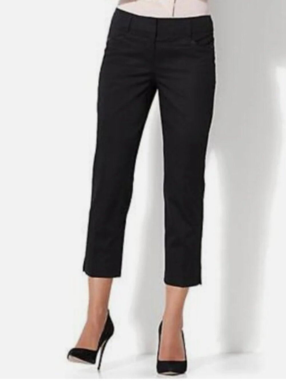 New York & Co Black Signature Fit Straight Leg Crop Pant 6